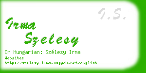 irma szelesy business card